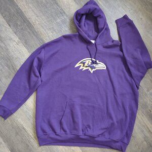 Unisex Hoodie NFL Baltimore Ravens Football Pullover Hoodie Purple Sz 2-XL